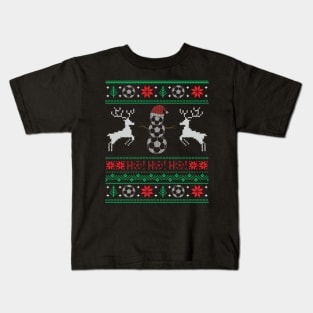 Funny Christmas Soccer Snowman Ugly Christmas Xmas Kids T-Shirt